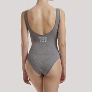 NWT WOLFORD Shaping Athleisure Bodysuit Heathered Gray‎ Size Large